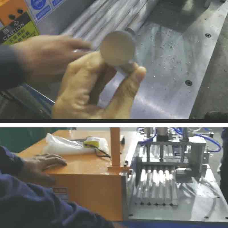 用工业铝材切割机SDY-Q300锯切直径36mm的铝棒，配2.0mm锯片